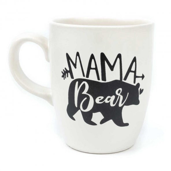 BEYAZ MAMA BEAR ANNE AYI TASARIM KUPA