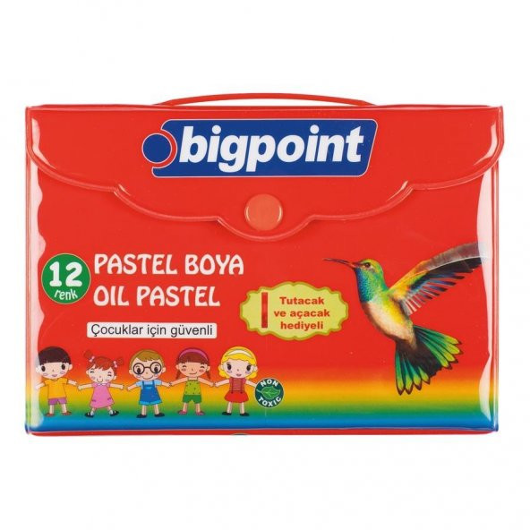Çantalı Yıkanabilir 12 Renk Pastel Boya Bigpoint Marka