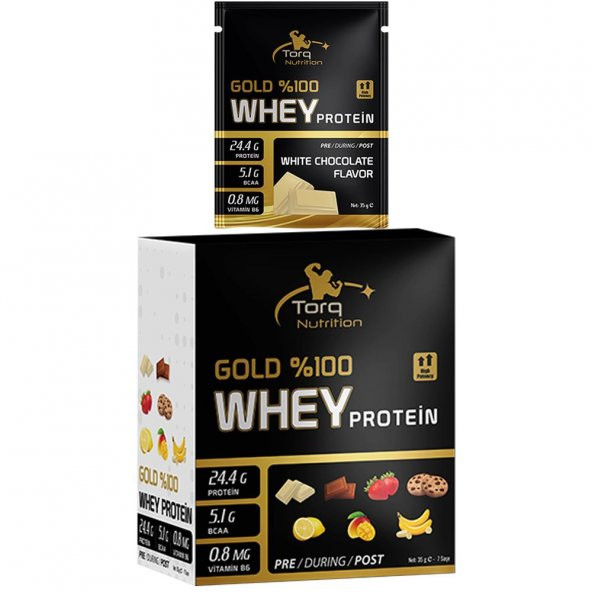Torq Nutrition Gold Whey Protein 35 Gr x 7 SAŞE - Beyaz Çikolata