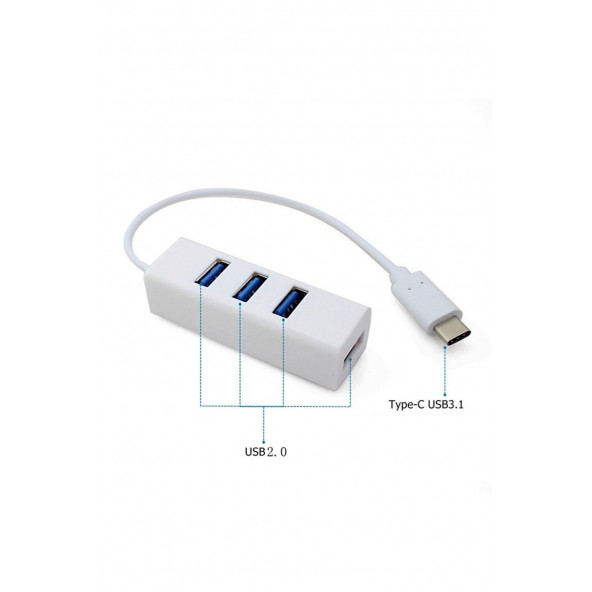 Type c to Usb 2 0 Çevirici 4 Port çevirici adaptör - 3