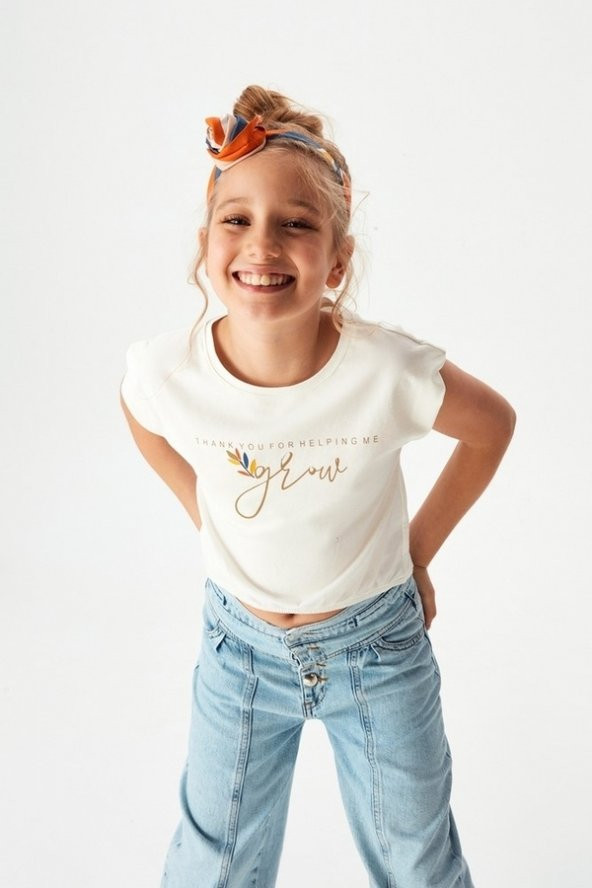 NK Kids Ekru Mint Kız Çocuk Bluz