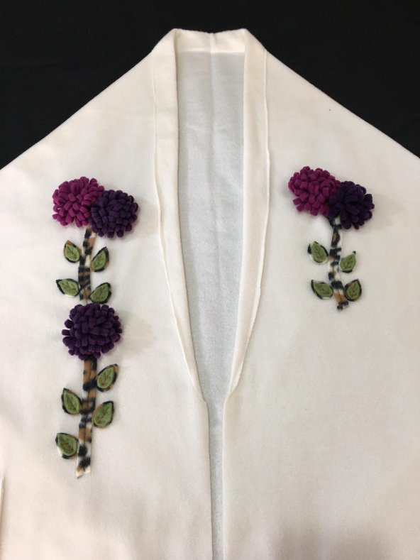 Krem Rengi El Yapımı Şal - 2