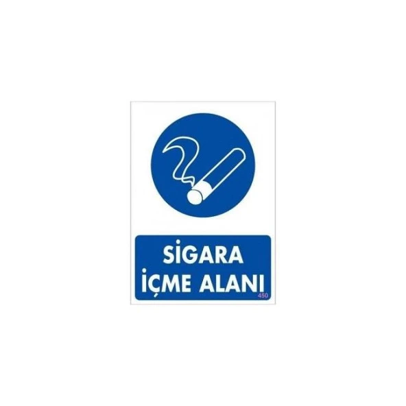 Uyarı Levhası Sigara İçme Alanı "450"