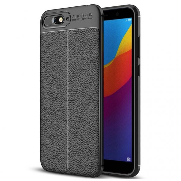 Huawei Y6 2018 Kılıf Niss Antişok Korumalı Deri Silikon Kapak