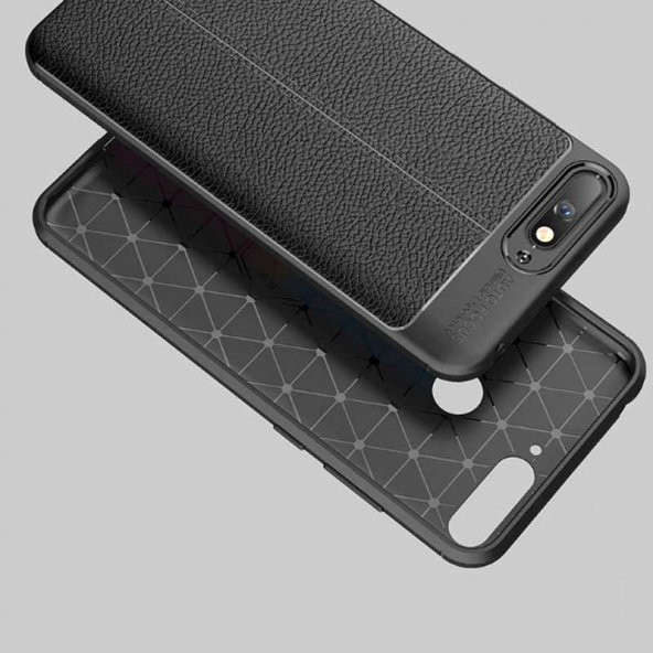 Huawei Y6 2018 Kılıf Niss Antişok Korumalı Deri Silikon Kapak - 11