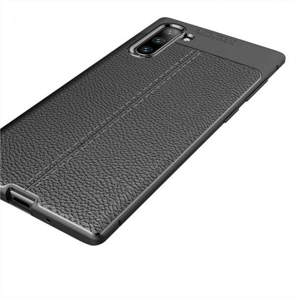 Samsung Galaxy Note 10 Kılıf Niss Antişok Korumalı Deri Silikon Kapak - 11