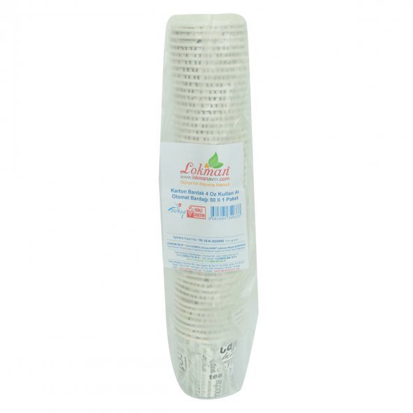 LokmanAVM Karton Bardak 4 Oz Kullan At Çay Kahve Sıcak Kağıt Otomat Bardağı 50 li 1 Paket - 5