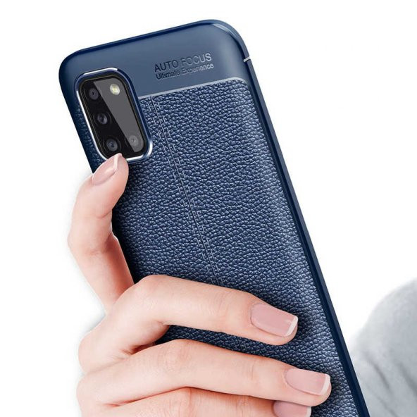 Samsung Galaxy A31 Kılıf Niss Antişok Korumalı Deri Silikon Kapak - 6