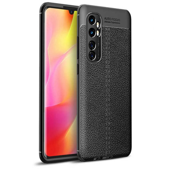 Xiaomi Mi Note 10 Lite Kılıf Niss Antişok Korumalı Deri Silikon Kapak - 4