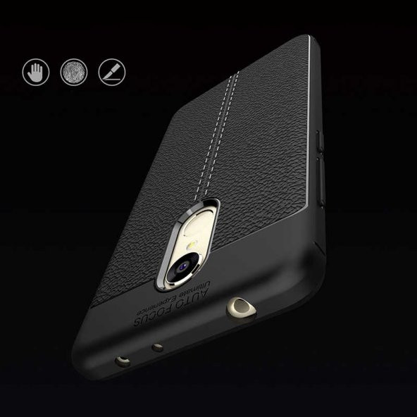 Xiaomi Redmi 5 Plus Kılıf Niss Antişok Korumalı Deri Silikon Kapak - 12