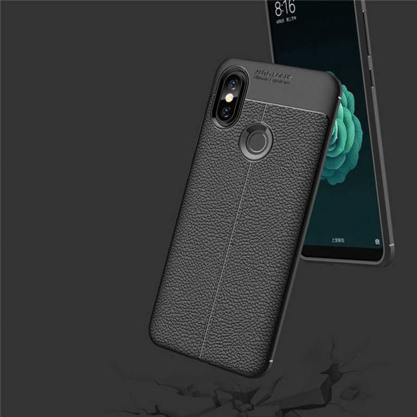 Xiaomi Mi A2 Lite Kılıf Niss Antişok Korumalı Deri Silikon Kapak - 11