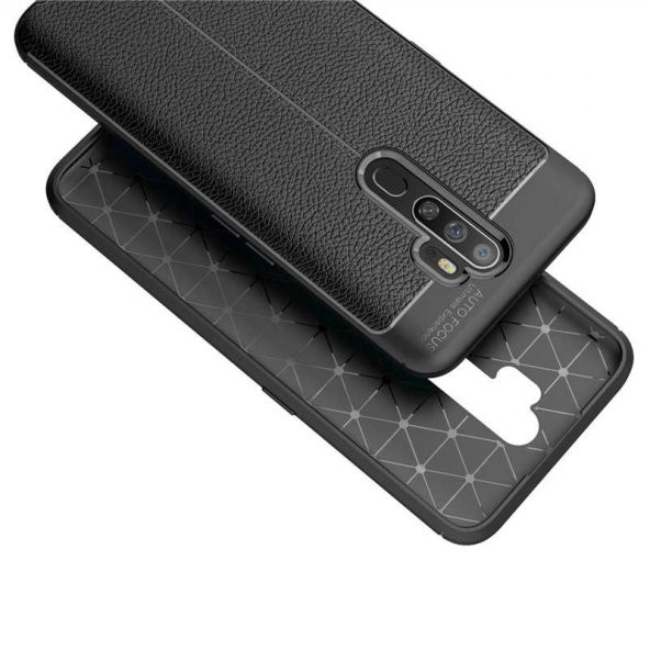 Oppo A5 2020 Kılıf Niss Antişok Korumalı Deri Silikon Kapak - 5