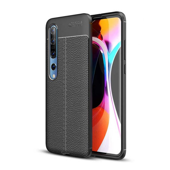 Xiaomi Mi 10 Kılıf Niss Antişok Korumalı Deri Silikon Kapak - 1