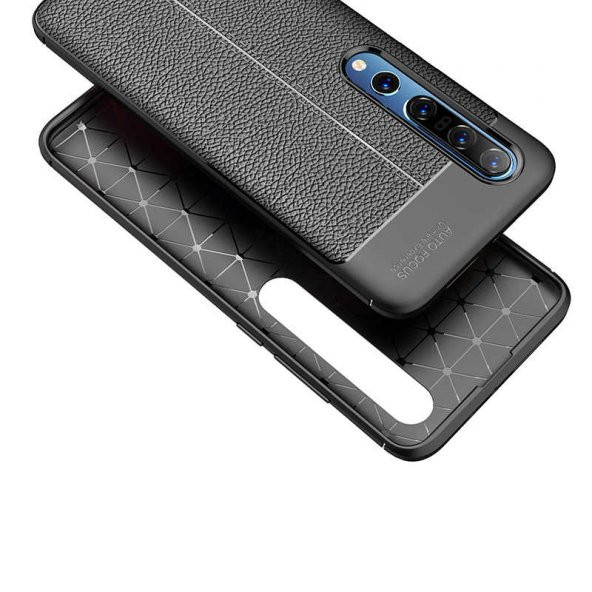 Xiaomi Mi 10 Kılıf Niss Antişok Korumalı Deri Silikon Kapak - 6