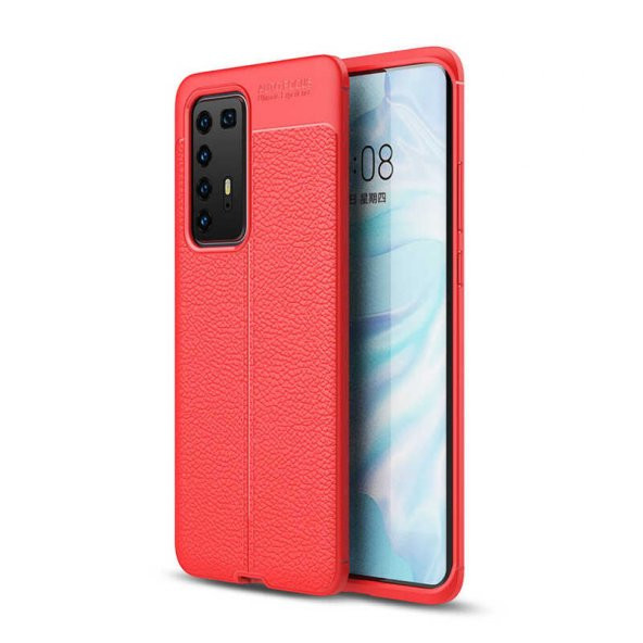 Huawei P40 Pro Kılıf Niss Antişok Korumalı Deri Silikon Kapak - 3