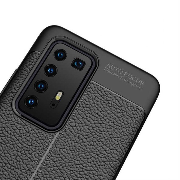 Huawei P40 Pro Kılıf Niss Antişok Korumalı Deri Silikon Kapak - 9