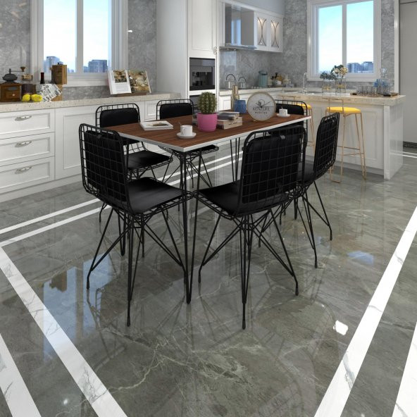 Knsz masa sandalye takımı hem75mazlum cvzsyh 130*070 sm 6 sandalye syhsyh sırt minderli ürün görseli 1