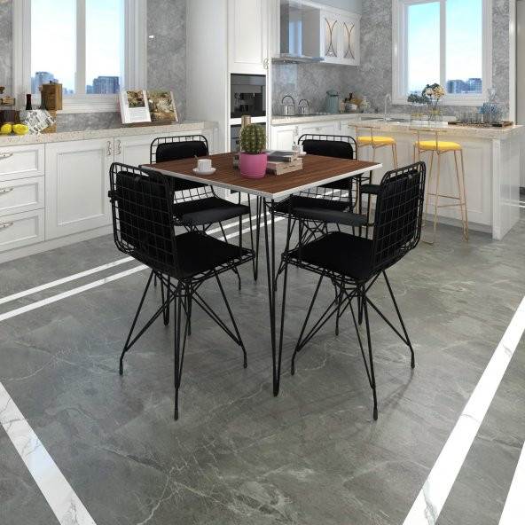 Knsz masa sandalye takımı hem75mazlum cvzsyh 080*080 klçsm 4 sandalye syhsyh kolçaklı sırt minderli ürün görseli 1