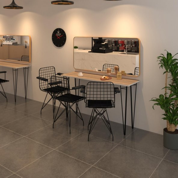 Knsz masa sandalye takımı hem75mazlum crdsyh 120*040 klç 3 sandalye syhsyh kolçaklı ürün görseli 1