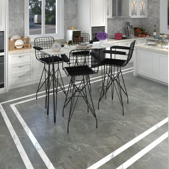 Knsz masa sandalye takımı hem105zengin byzsyh 140*040 4 sandalye syhsyh kolçaklı ürün görseli