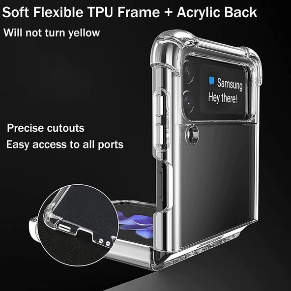 Gpack Samsung Galaxy Z Flip 3 Kılıf AntiShock Korumalı Silikon - 3
