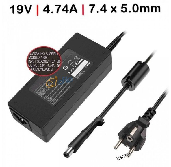 PPP014H-S, PPP014L, PPP014L-SA Notebook Adaptörü Şarj - 19V 4.74A (Uc:5.0*7.4)