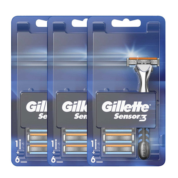 Gillette Sensor3 Tıraş Makinesi Ve Yedek Tıraş Bıçağı 6'Lı X 3 Adet