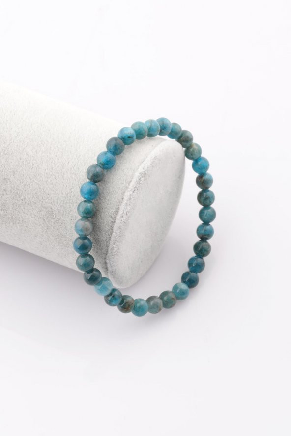 Apatit Doğal Taş Bileklik 6 mm Küre Kesim ürün görseli