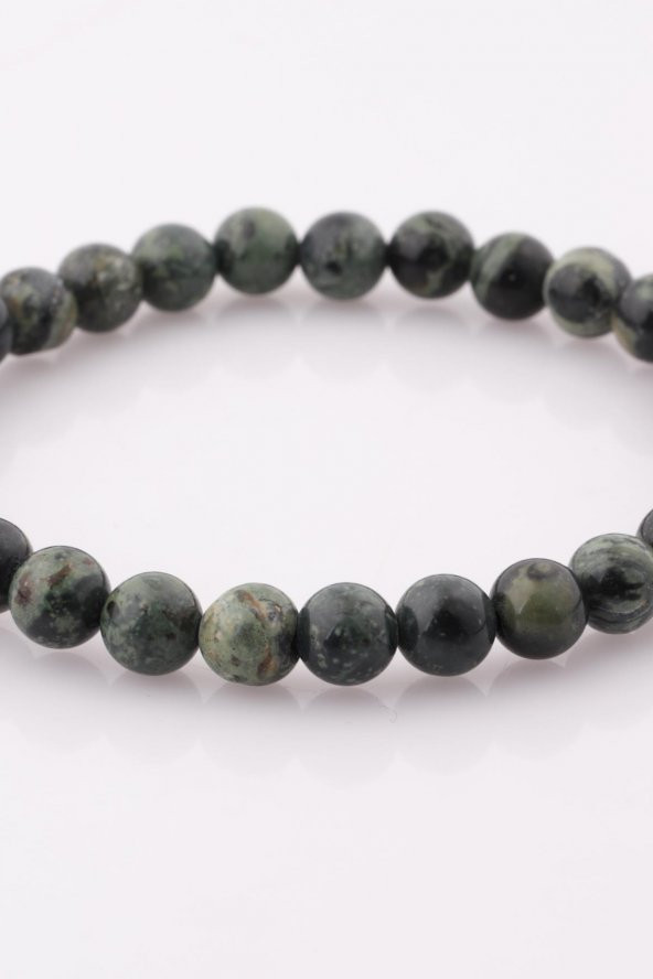 Kanbaba Jasper Doğal Taş Bileklik 6 mm Küre Kesim - 2