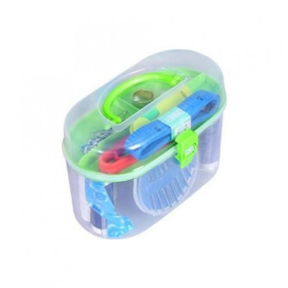 Mini Dikiş Seti İp İğne Dikiş Makaslı Mezuralı Mini Dikiş Kutusu - 3