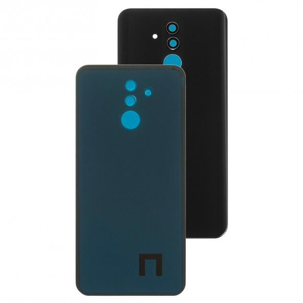 Huawei Mate 20 Lite Batarya Pil Kapağı Kamera Camlı - Siyah