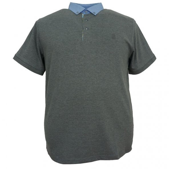 Erkek Büyük Beden Battal Boy Gömlek Yaka Likralı Tişört ( Beden Bilgisi Açıklama Bölümündedir ) - 5