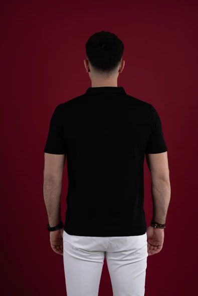 POLO YAKA MİCROFİLAMENT KUMAŞ SLİMFİT ERKEK T-SHİRT - 4
