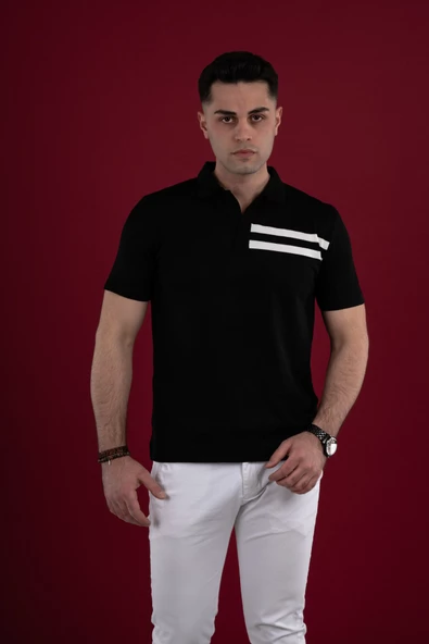 POLO YAKA MİCROFİLAMENT KUMAŞ SLİMFİT ERKEK T-SHİRT - 3