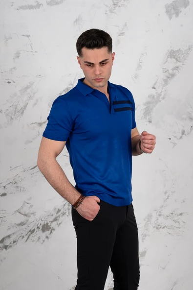 POLO YAKA MİCROFİLAMENT KUMAŞ SLİMFİT ERKEK T-SHİRT - 8