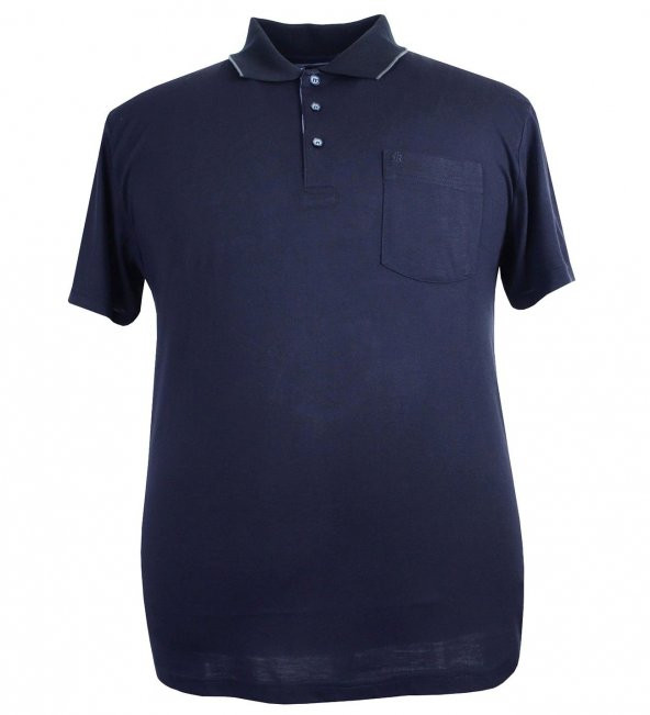 Erkek Büyük Beden Battal Boy Polo Yaka Cepli Tişört