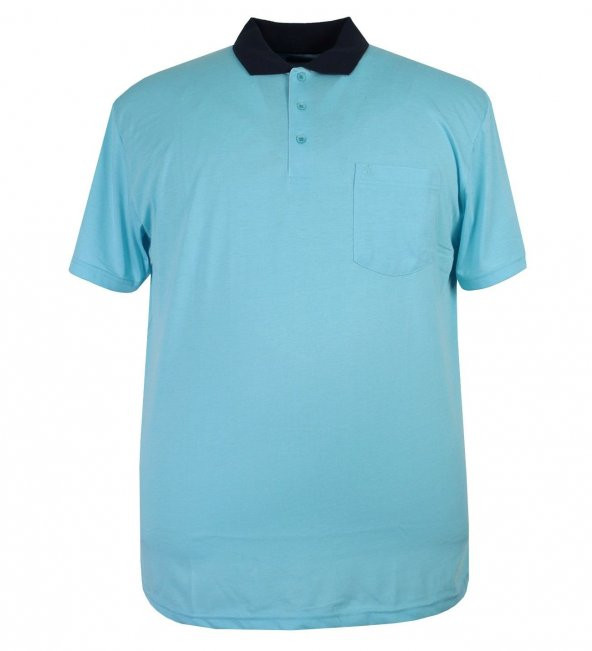 Erkek Büyük Beden Battal Boy Polo Yaka Cepli Tişört - 2