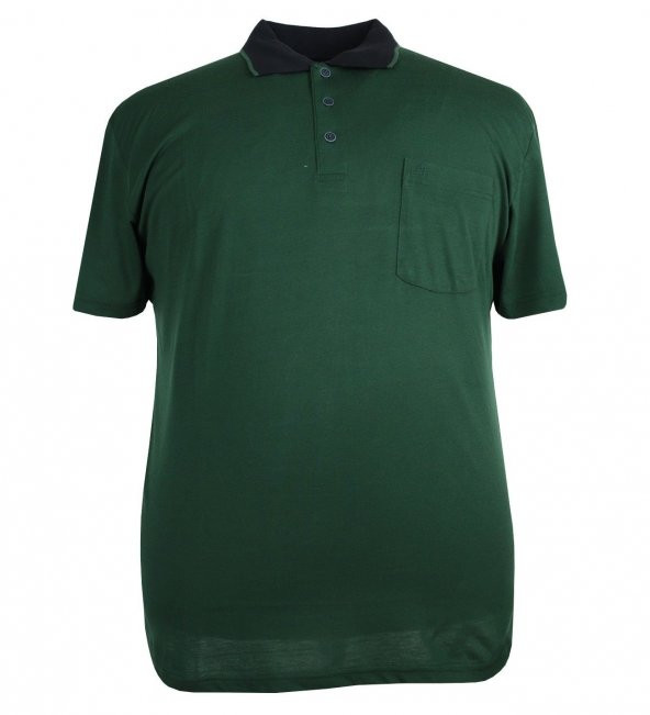 Erkek Büyük Beden Battal Boy Polo Yaka Cepli Tişört - 3