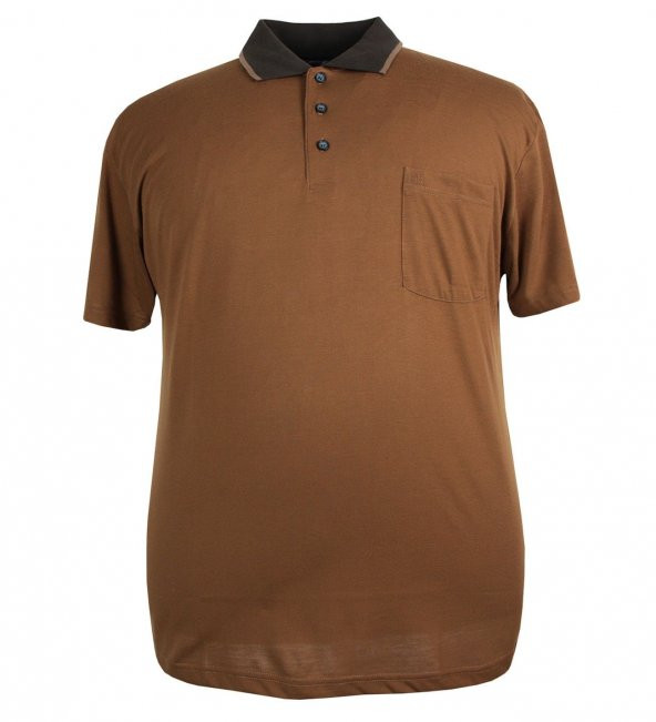 Erkek Büyük Beden Battal Boy Polo Yaka Cepli Tişört - 4