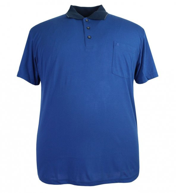 Erkek Büyük Beden Battal Boy Polo Yaka Cepli Tişört - 5