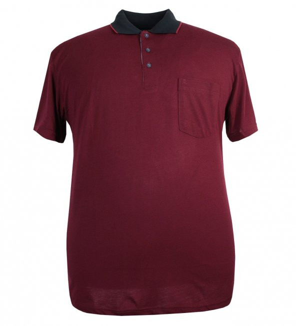 Erkek Büyük Beden Battal Boy Polo Yaka Cepli Tişört - 6