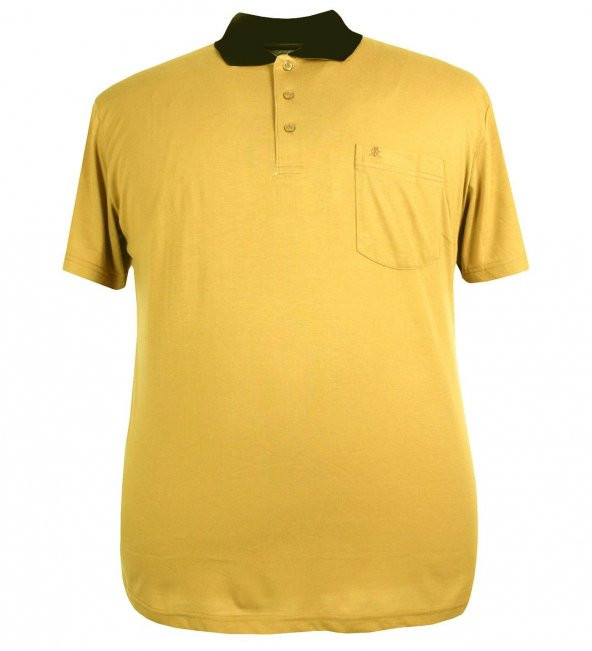 Erkek Büyük Beden Battal Boy Polo Yaka Cepli Tişört - 7