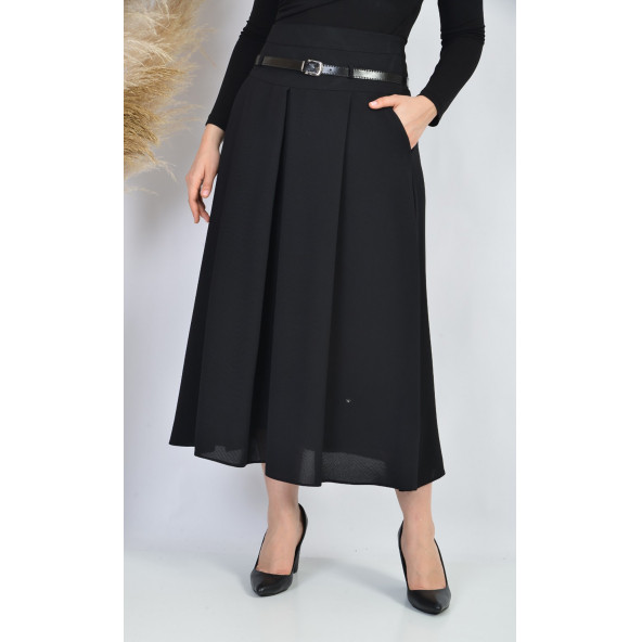 SORALLİNE BAYAN ETEK ETAMİN DESEN 755 SİYAH - 3