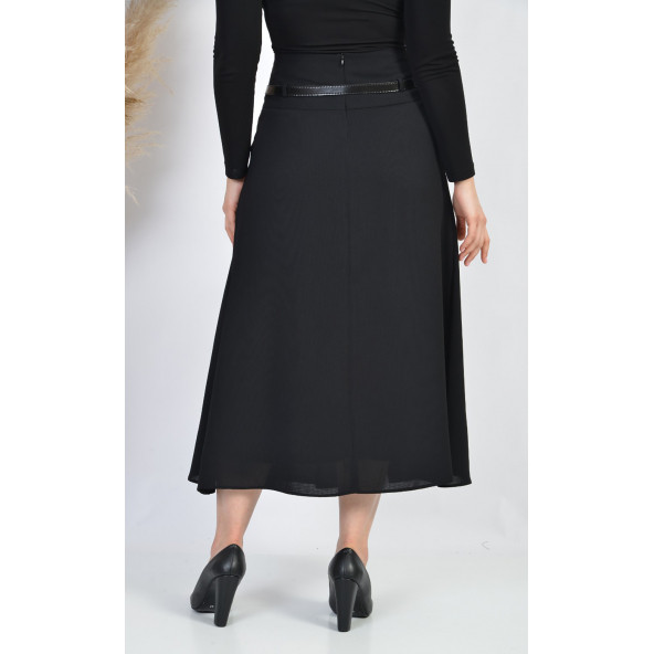 SORALLİNE BAYAN ETEK ETAMİN DESEN 755 SİYAH - 4