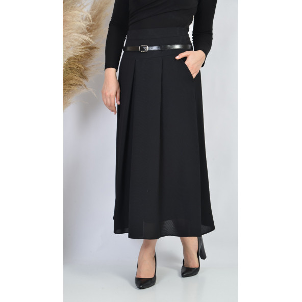 SORALLİNE BAYAN ETEK ETAMİN DESEN 755 SİYAH - 5