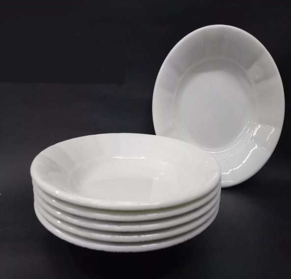 6 Adet Beyaz Oluklu Melamin Çukur Yemek Tabağı 18x3cm Pilav, Kuru Nohut Çok Hesaplı Sulu Yemek Kabı