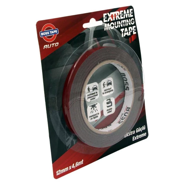Geseus Boss Extreme Çok Güçlü Oto Aksesuar Montaj Bandı 12mmx4.6Mt - Resim 6