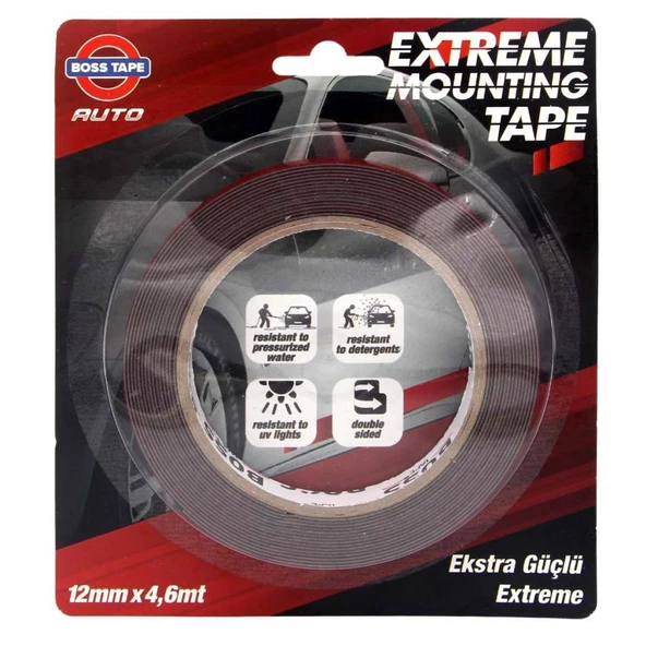 Geseus Boss Extreme Çok Güçlü Oto Aksesuar Montaj Bandı 12mmx4.6Mt - Resim 2