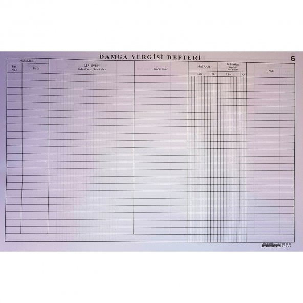 Kocaoluk Damga Vergisi Defteri Karton Kapak 40 Ypr. - 2