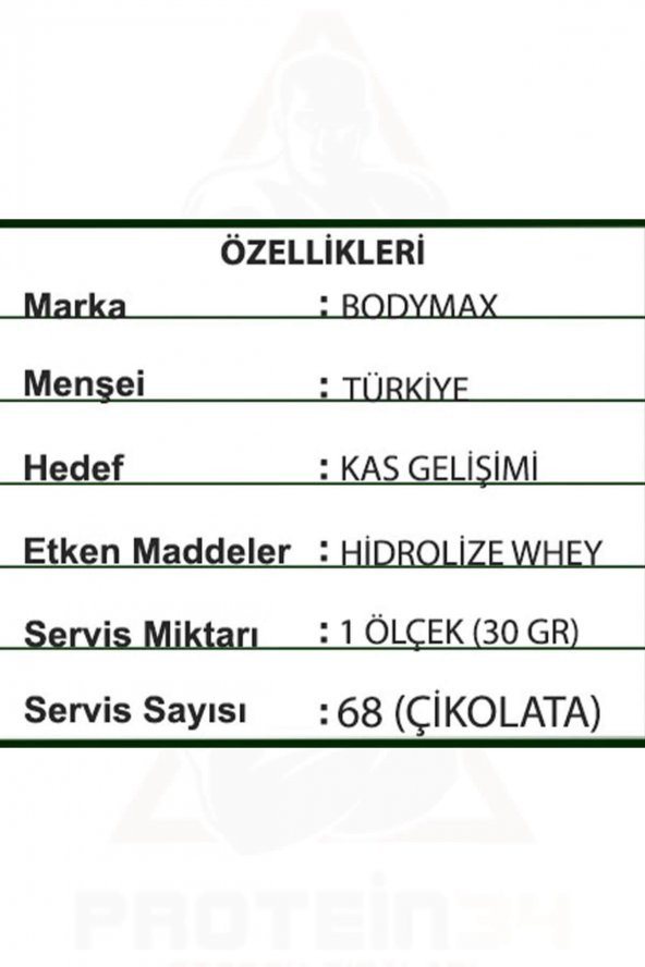 Bodymax İzole Whey Protein 960 Gr 32 Servis Çikolata Aroma Shaker - 4